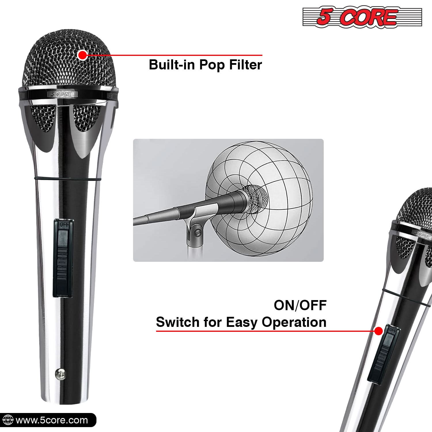 5 Core XLR Microphone Dynamic  - đánh giá và giá Shure Mic Sm58